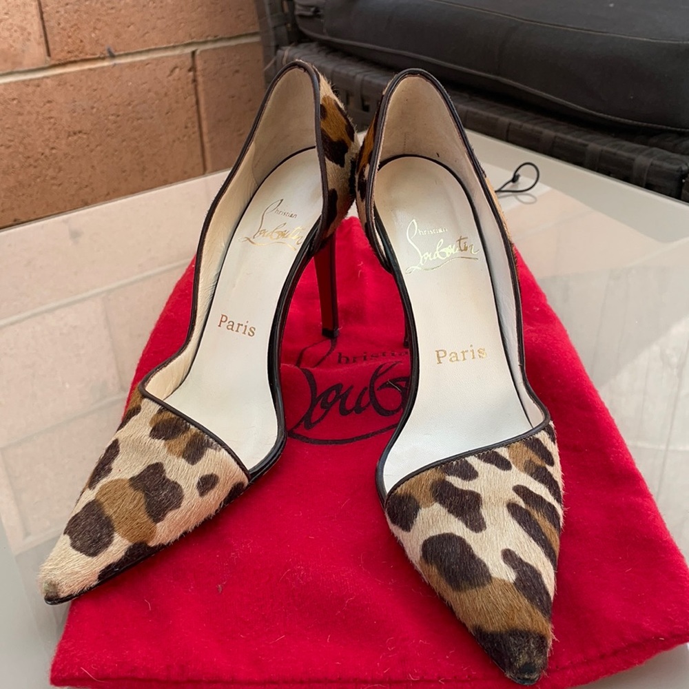 Christian Louboutin leopard heels 35.5/ 5.5